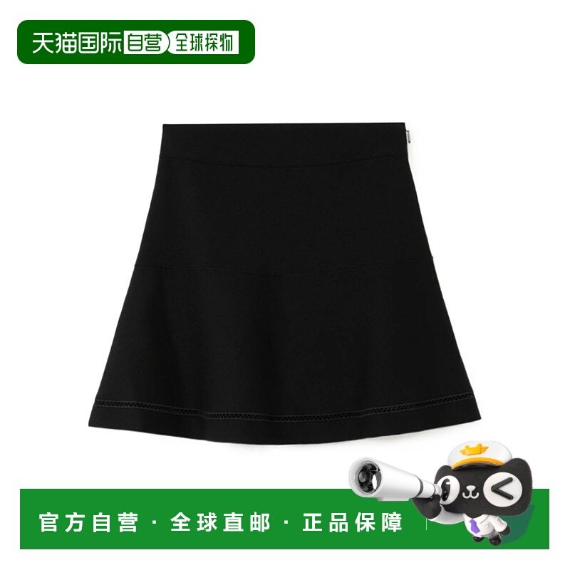 1h可退 BURBERRY 女士半身裙 80703631 AW2023 黑色 徽标高腰半身