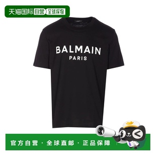 BALMAIN 男士T恤 EG000BD45EAB SS2026 黑色 Print T-Shirt
