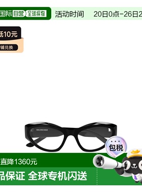 BALENCIAGA 女士眼镜 BB0400O001 SS2025 黑色 全框平光镜