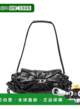 DIESEL 女士斜挎包 X10331P1003T8013 AW2025 黑色 Scrunch-D单肩