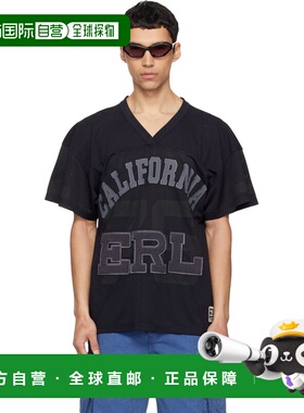 潮奢 Erl 男士 黑色 Mesh Football T恤 black黑色 舒适时尚