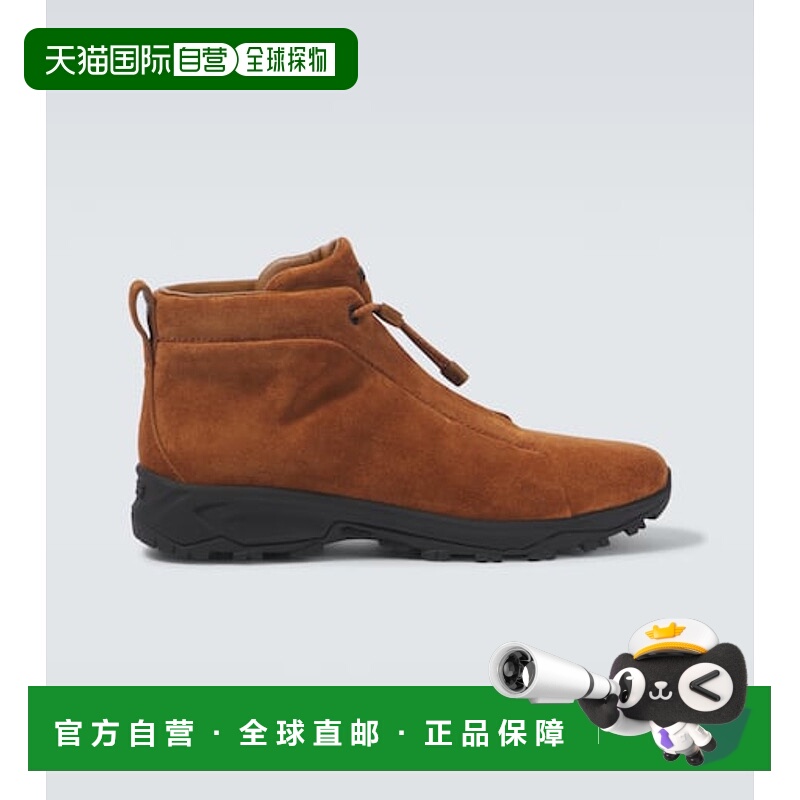 1h可退 潮奢 Zegna 杰尼亚 男士 Vetta 三条带缝线绒面革运动鞋