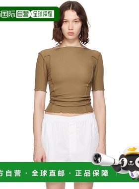 1h可退 潮奢 Baserange 女士 黄褐色 Omato 3/4 T 恤 TTO3RBSU25