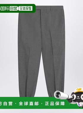 1h可退 潮奢 Prada 普拉达 男士 灰色羊毛慢跑者裤子 UP0366OOO1X