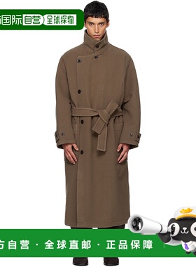 1h可退 潮奢 Lemaire 男士 棕色裹身大衣 CO1037LF1116