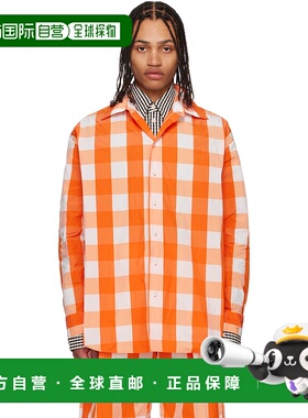 1h可退 潮奢 Walter Van Beirendonck 男士 橙色 Maxi 衬衫 6002