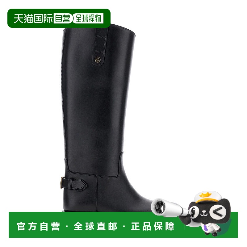 1h可退 潮奢 Burberry 巴宝莉 女士 CAVALIER 黑色皮质靴子 81143