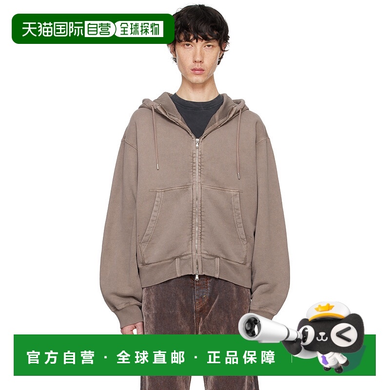1h可退 潮奢 HOPE 男士 棕色 Bubble Zip 连帽衫 47496136