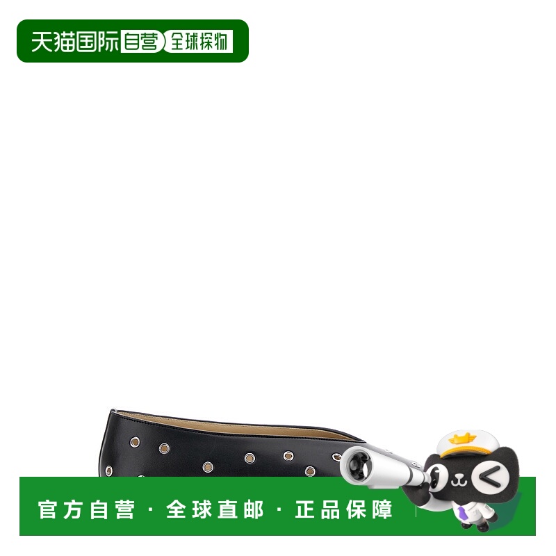 1h可退 潮奢 Le Monde Beryl 女士 'Regency' 黑色孔眼皮质平底鞋