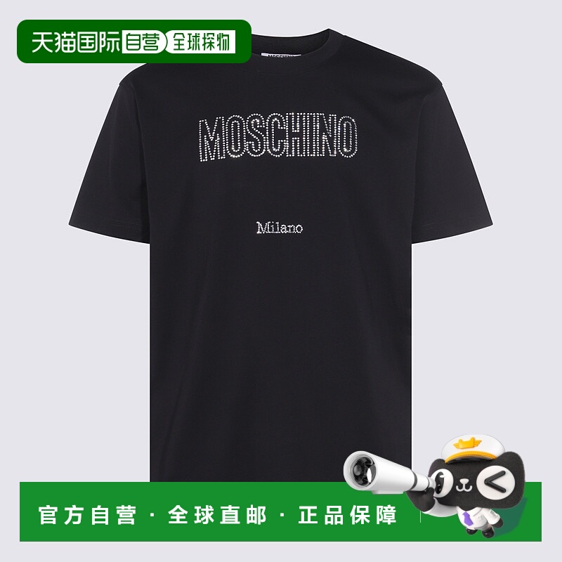 1h可退 潮奢 Moschino 莫斯奇诺 男士 標誌裝飾圓領 T 卹 252ZZ07
