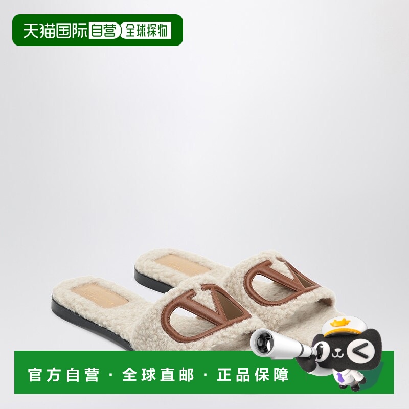 1h可退 潮奢 Valentino 华伦天奴 女士 VLogo 貼片一腳蹬涼鞋 6W2