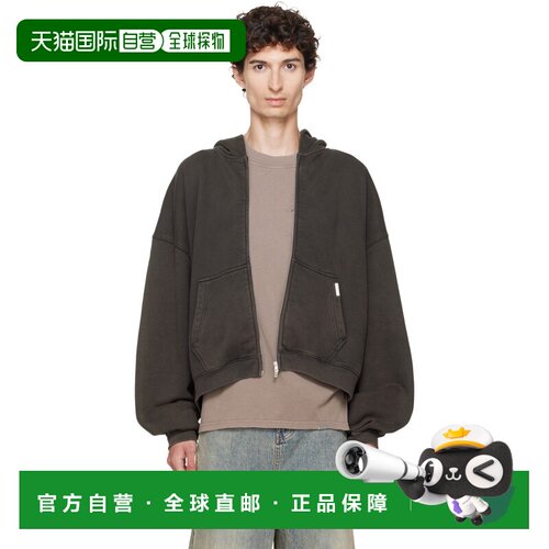 Represent 男士 棕色 Initial Boxy Oversized Zip 连帽衫 INM100