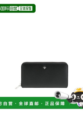 DIOR 男士钱包 2ABCA129YHT03EU AW2021 黑色 小蜜蜂盘圆形拉链钱