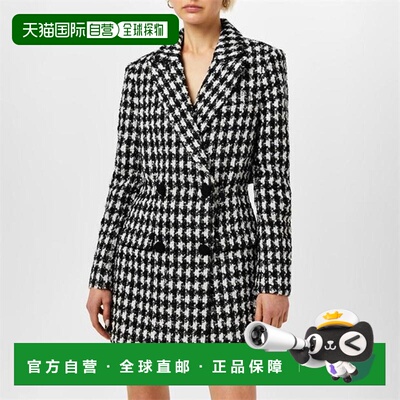 自营 潮奢 Self-Portrait 女士 千鸟格珠皮呢西装连衣裙女装