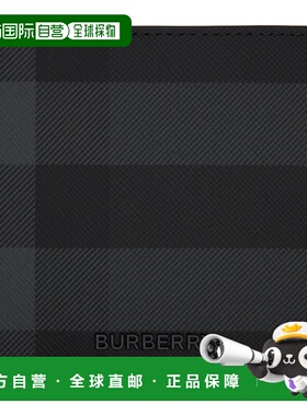 1h可退 潮奢 Burberry 巴宝莉 男士 黑色 & 灰色 Check Slim 钱包