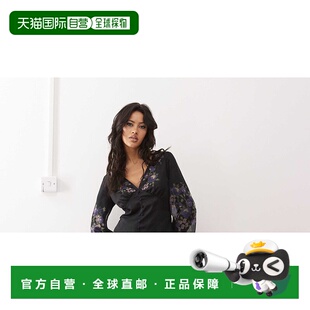 潮奢 再生复古迷你茶色花朵拼接 reclaimed 女士 vintage 1h可退