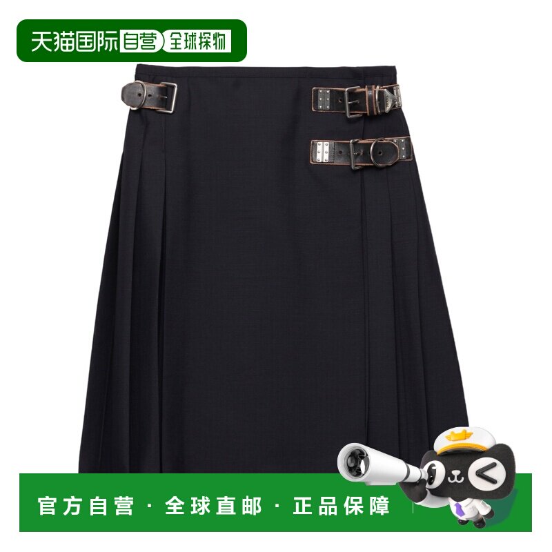 1h可退 PRADA 女士半身裙 P197YE12I1SOOOF0008 SS2025 黑色a字裙