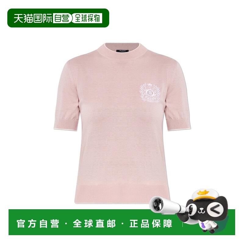 1h可退 BALMAIN 女士针织毛衣 FF1KA115KI86OIN AW2025 粉红色