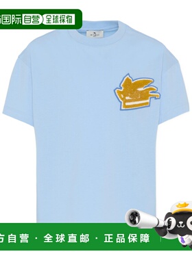 1h可退 ETRO 男童T恤 GX8P41Z3186650 AW2025 蓝色 飞马图案T恤