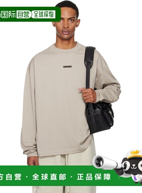 1h可退 潮奢 Essentials 男士 灰褐色 Classic Fit 长袖 T 恤 125