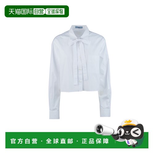 PRADA 女士衬衫 P462I1XV2F0009 AW2025 白色 长袖衬衫