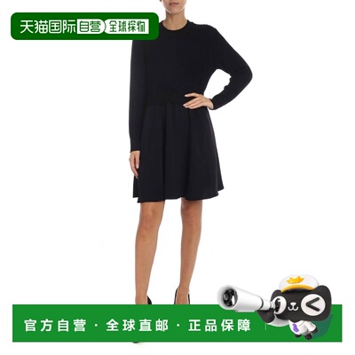 KENZO 女士连衣裙 2RO1645AM99 AW2019 黑色 Mixed dress in blac