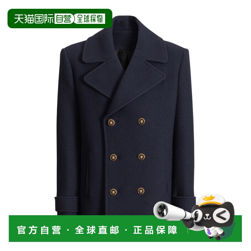 1h可退 BALMAIN 男士大衣 HH1UA156WC706UC AW2026 蓝色 羊毛呢大