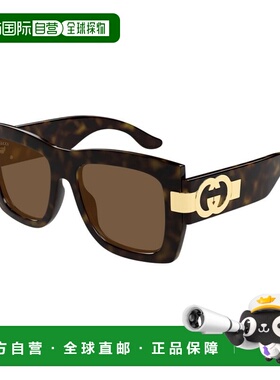 GUCCI 女士眼镜 GG1688S002 SS2025 黑色 几何框太阳镜