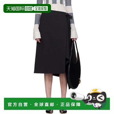 1h可退 TORY BURCH 女士半身裙 173640001 SS2025 黑色 Cotton Wr
