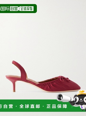 1h可退 潮奢 Staud 女士 Alba 缩褶绸缎露跟浅口鞋 F26R6027STOXB