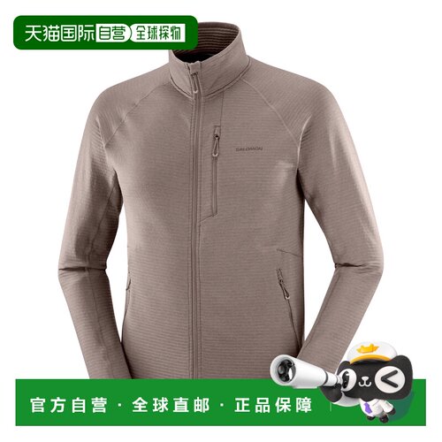 SALOMON 男士抓绒衣 LC2645700IRON SS2026 卡其色 ESSENTIAL LIG