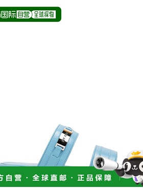 1h可退 潮奢 BY FAR 女士 EASY 湖蓝色光泽木纹皮质凉鞋 22CRESLG