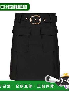 CELINE 女士半身裙 RJ03I523K38NO AW2025 黑色 腰带环半身裙