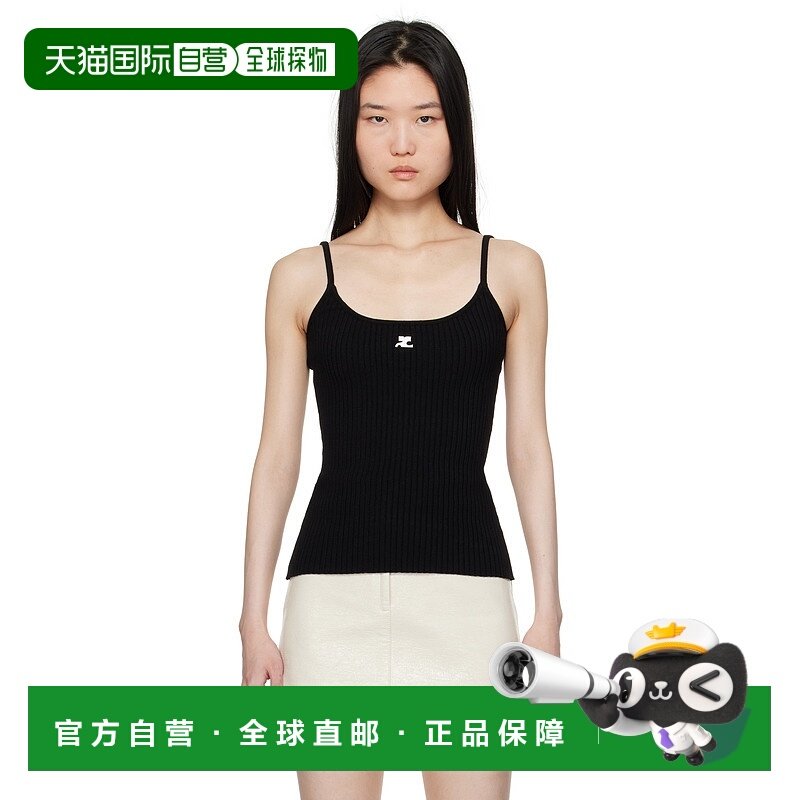 1h可退 潮奢 Courreges 女士 黑色 Reedition 系列背心 PERMDE012