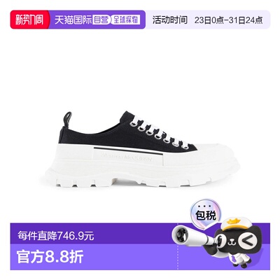 Alexander McQueen亚历山大麦昆Tread Slick帆布系带男款马丁靴