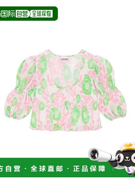 GANNI 女士T恤 F7741545 SS2023 粉红色 