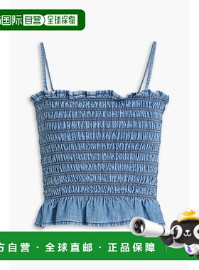 潮奢 ISABEL MARANT 女士 Daline 抽褶棉/青年布上衣 HT0184FAA3H