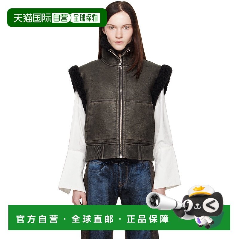 1h可退 潮奢 Stand Studio 女士 黑色 Andi 合成皮革双面马甲 664