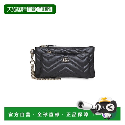 GUCCI 女士化妆包 837744AAET81000 AW2025 黑色 GG Marmont 链条