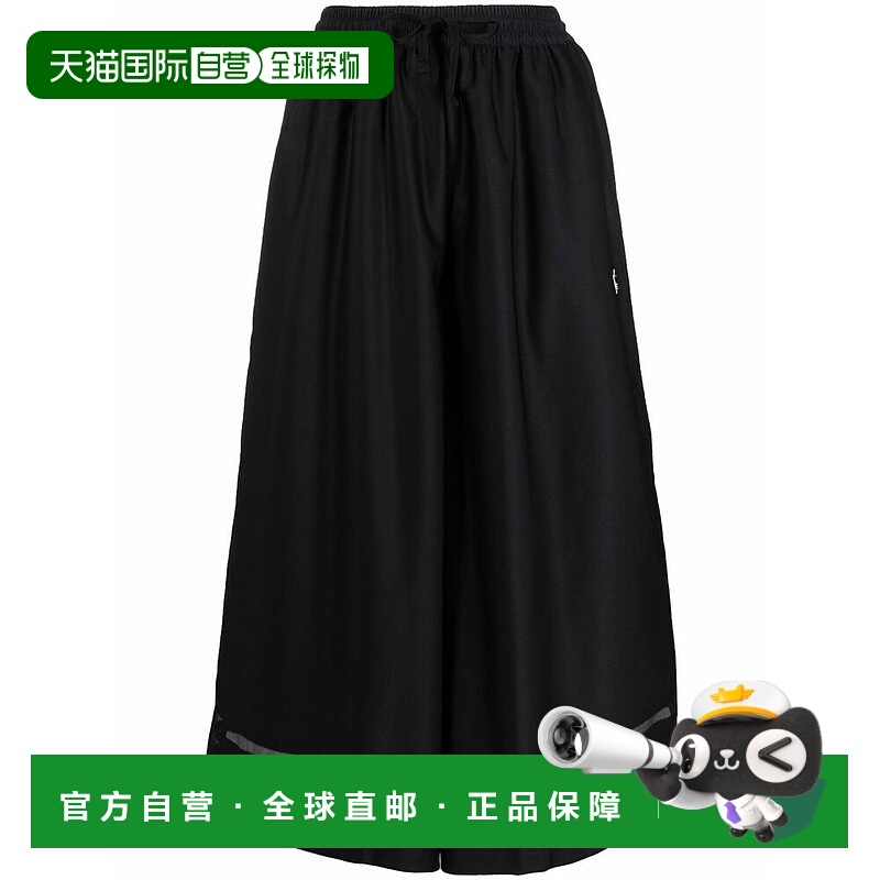 1h可退 ADIDAS 女士运动裤 GN3180 SS2021 黑色 半透明拼接阔腿休