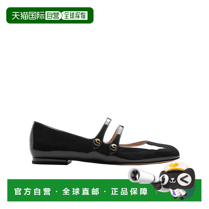1h可退 COACH 女士芭蕾乐福鞋 CX042BLK SS2025 黑色皮鞋