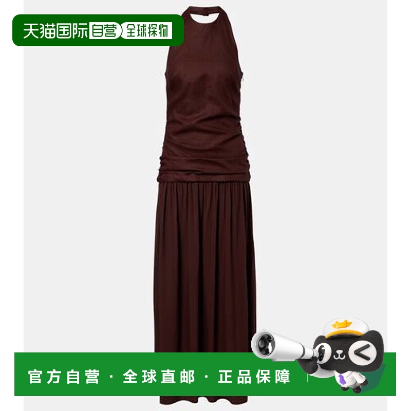1h可退 潮奢 FAITHFULL THE BRAND 女士 Tali 挂脖亚麻长款连衣裙