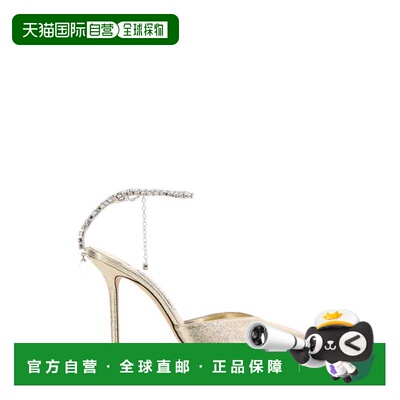 1h可退 JIMMY CHOO 女士高跟鞋 SAEDA100DQMPLATINUMCRYSTAL