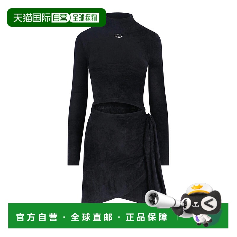 1h可退 DIESEL 女士连衣裙 A188900IKBZ9XX AW2025 黑色 Midi Log