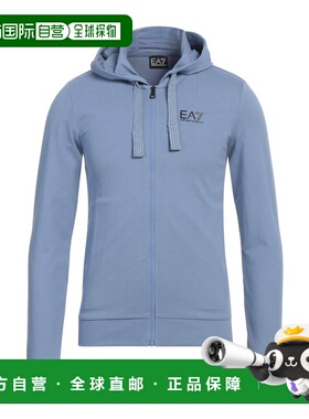 潮奢 Ea7 男士 连帽卫衣 blue蓝色 舒适时尚
