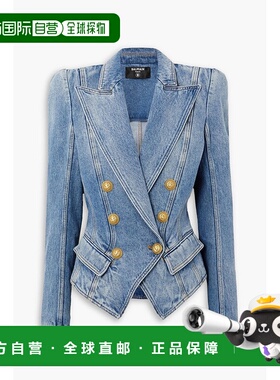 潮奢 Balmain 巴尔曼 女士 修身褪色牛仔西装外套 AF1SG121DC99