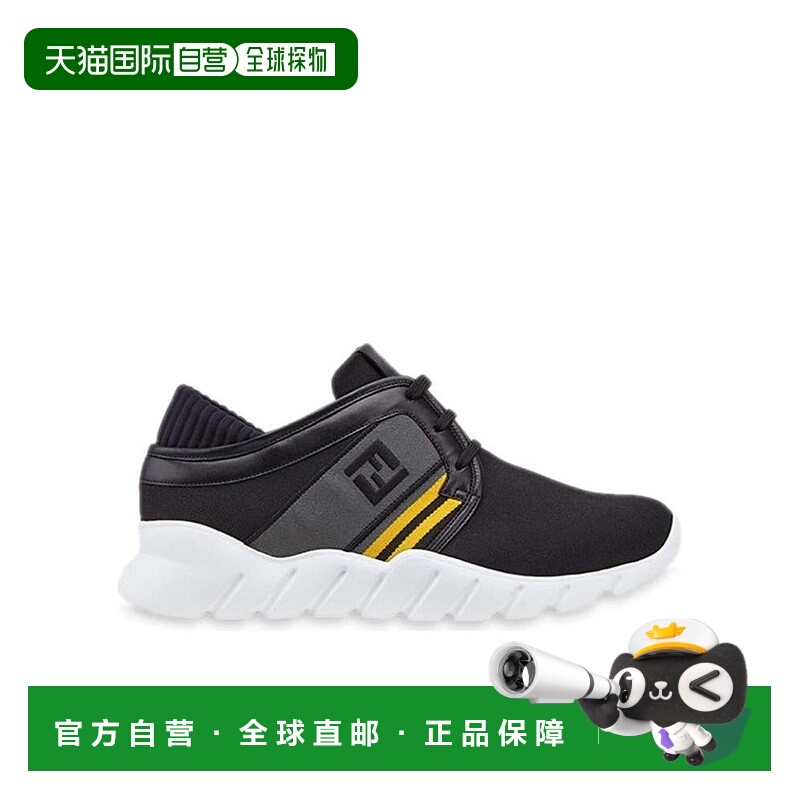 FENDI 男士运动鞋 7E1241A7M9F16Y8 AW2019 黑色 徽标休闲运动鞋