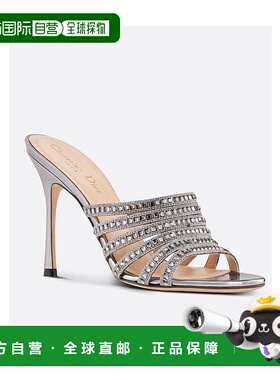 DIOR 女士凉鞋 KCQ789SQRS75K SS2023 灰色 Dior Gem高跟凉鞋