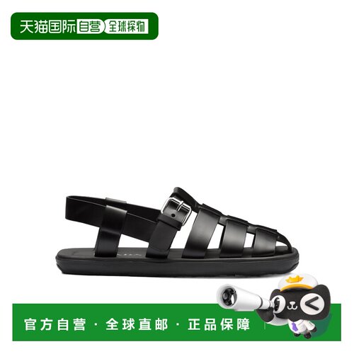 1h可退 PRADA 男士凉鞋 2X3093B4LFG001F0002 SS2025 黑色罗马鞋