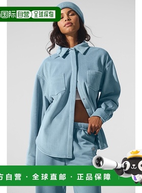 alo yoga RIBBED VELOUR MOUNTAIN SIDE SHACKET 纯色翻领宽松夹